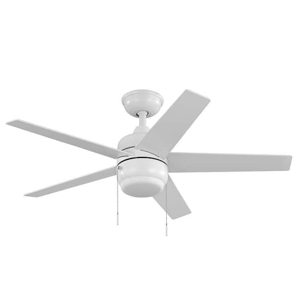 Mena 44 in. LED Indoor/Outdoor Matte White Ceiling Fan with Light Kit and Reversible Blades Included