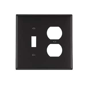 Black 2-Gang 1-Toggle/1-Duplex Wall Plate (1-Pack)