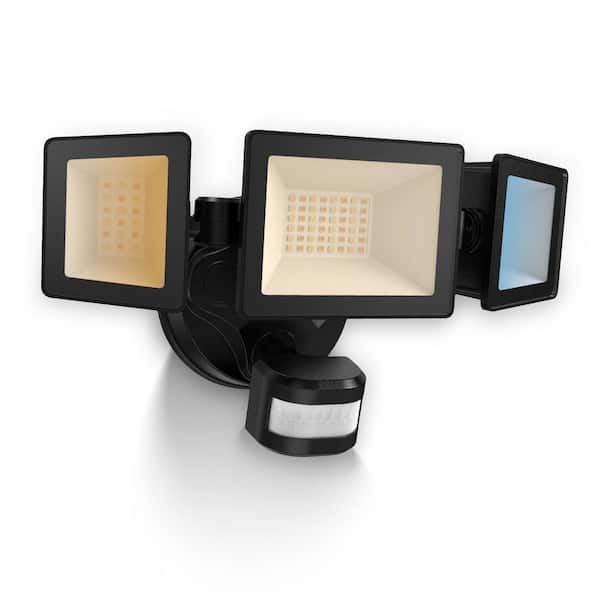 40W Watt Equivalent 4000 Lumen 300 Degree Black Motion Sensing Dusk to Dawn LED Flood Light 1-Pack