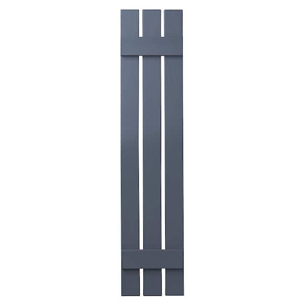 Ply Gem 12 in. x 47 in. Polypropylene 3-Board Open Board and Batten Shutters Pair in Blue