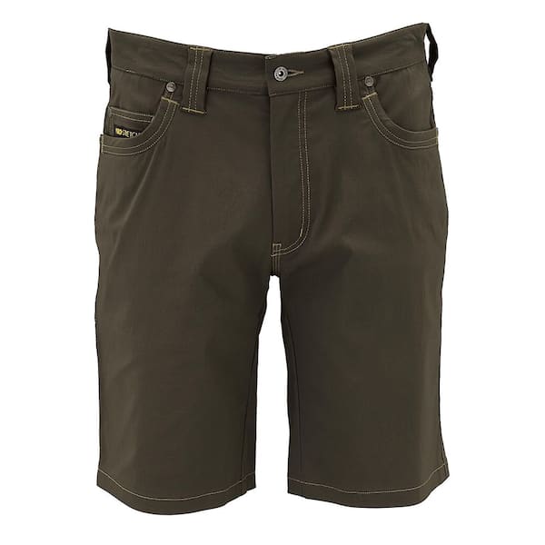 Madison Stretch Men's 36 in. Bark Rayon/Nylon/Elastane Work Short