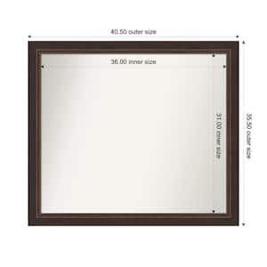 Lara Bronze 40.5 in. W x 35.5 in. H Custom Non-Beveled Wood Framed Bathroom Vanity Wall Mirror