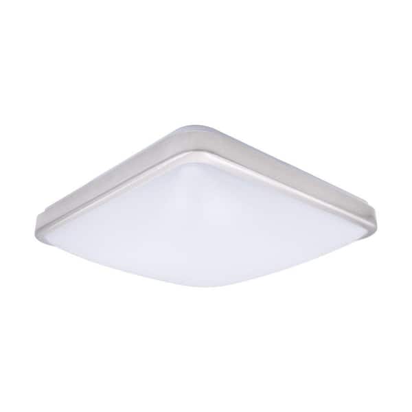 14 in. Brushed Nickel LED Flush Mount Light, 4000K Neutral White Lighting, Dimmable