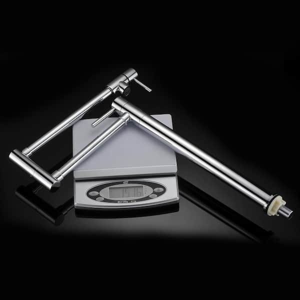 Modern Deck Mount High-Arc Pot Filler with Gooseneck in Chrome