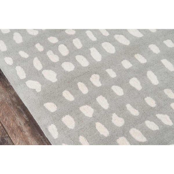 Delmar Boho Dots Grey 9 ft. x 12 ft. Area Rug