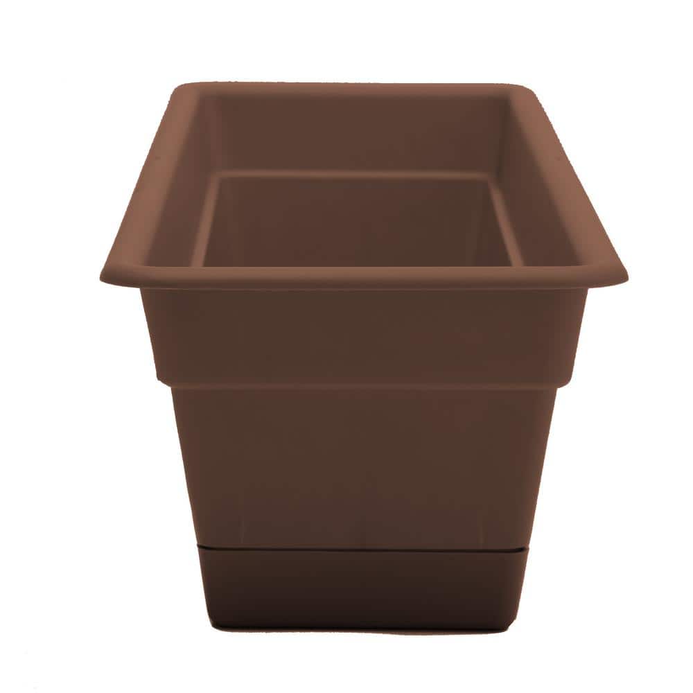 Chocolate Resin Self-Watering 30" Window Box with Saucer