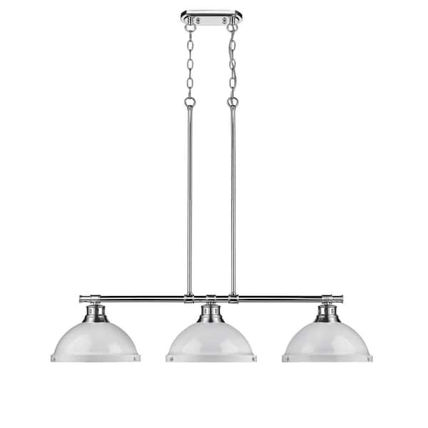 Duncan 300-Watt 3-Light Chrome Pendant Light with Steel Shade