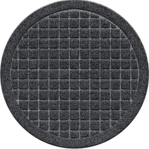 "Waterhog Squares Charcoal 17 in. x 17 in. Polyester Rubber Indoor/Outdoor Plant Trivet Floor Mat (Set of 2)"