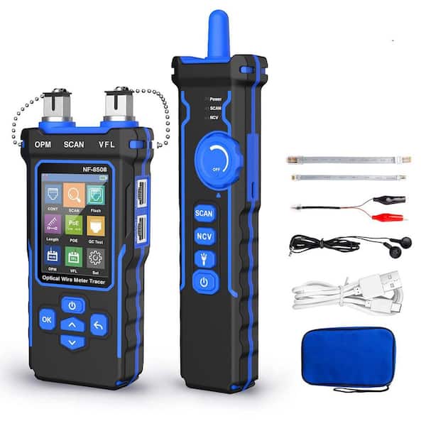 Network Cable Tester with Optical Power Meter for CAT5 CAT6 Ethernet, RJ45 Tester, VFL PoE QC Test, 200M Length