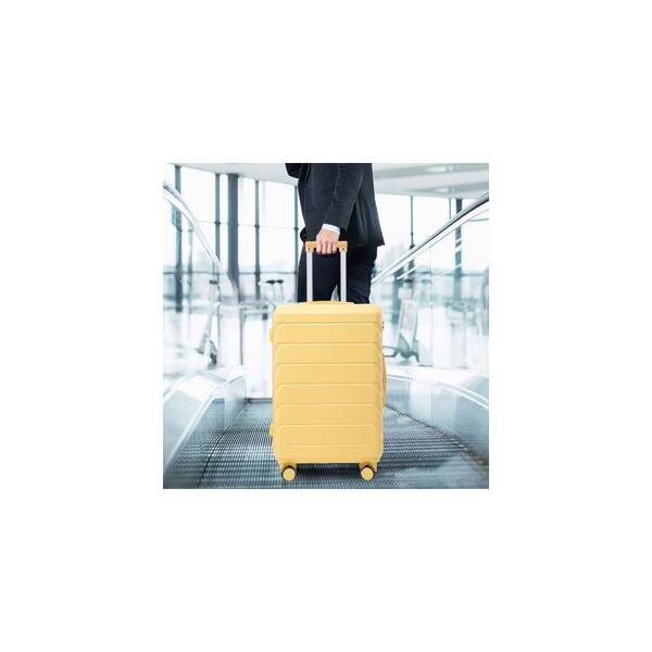 Tatahance 3-Piece Yellow ABS Hardside Spinner Wheel Luggage Set