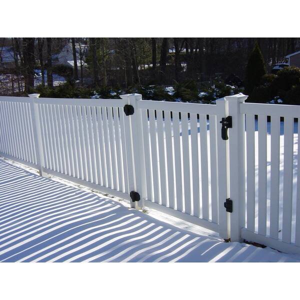 Weatherables Crestview 4 ft. W x 4 ft. H White Vinyl Pool Fence Gate