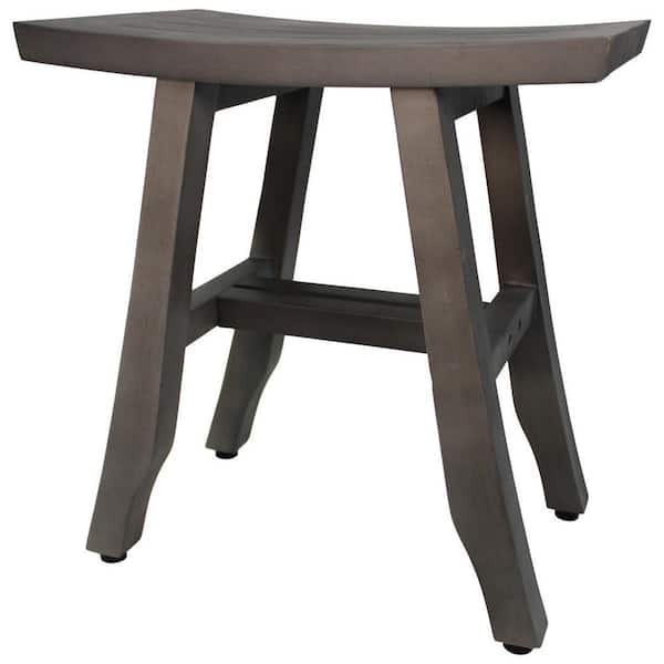 Satori 18 in. W x 12 in. D Teak Shower Bench in Coquina Gray