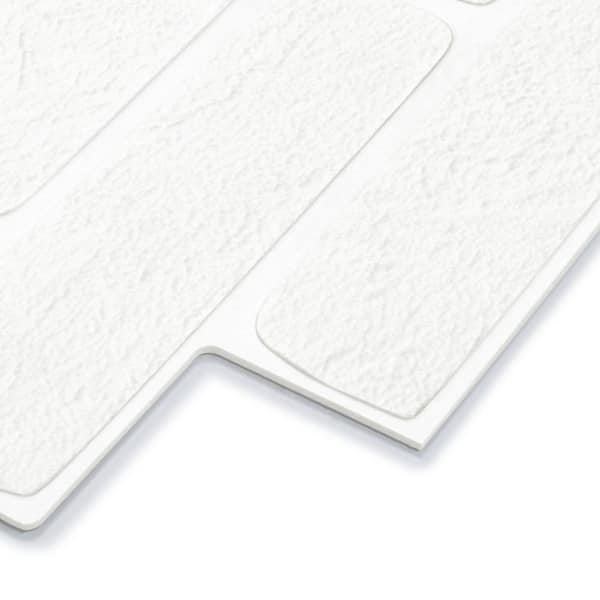 MCM Brick 11.8 in. x 23.6 in. Matte White Natural Clay Flexible Stone Look Travertine Wall Tile (11.64 sq. ft./Case)