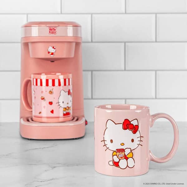 Uncanny Brands Hello Kitty Single Cup Coffee Maker Gift Set with 2