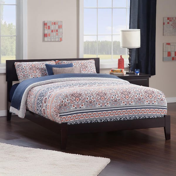 AFI Orlando Espresso Queen Solid Wood Frame Low Profile Platform Bed with Attachable USB Device Charger
