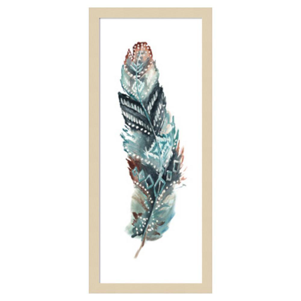 Svelte Natural Framed Tribal Feather Graphic Art Print