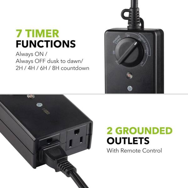 Outdoor Timer For Lights Outdoor Timer Waterproof, Remote Control Dusk ...