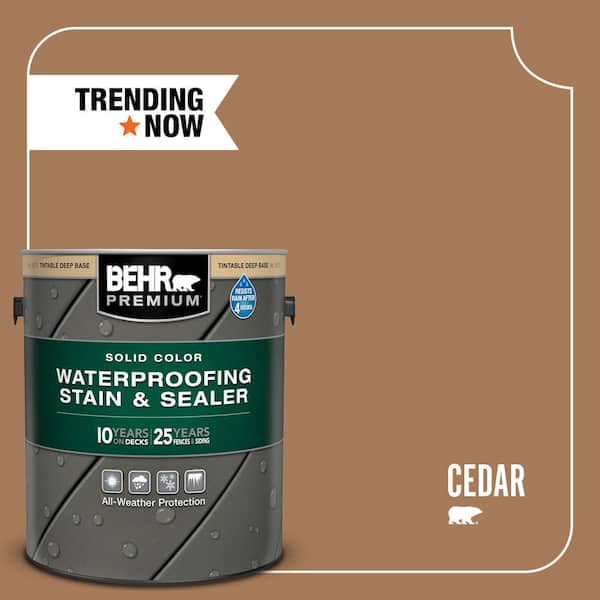 BEHR PREMIUM 1 gal. #SC-146 Cedar Solid Color Waterproofing Exterior Wood Stain and Sealer
