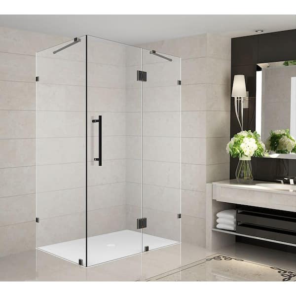 Aston Avalux 34 in. x 32 in. x 72 in. Completely Frameless Shower Enclosure in Oil Rubbed Bronze