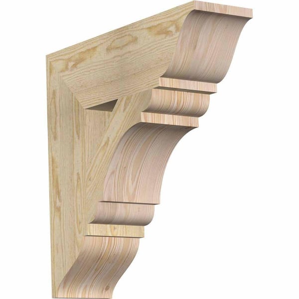 Ekena Millwork 6 in. x 22 in. x 22 in. Douglas Fir Olympic Traditional Rough Sawn Bracket