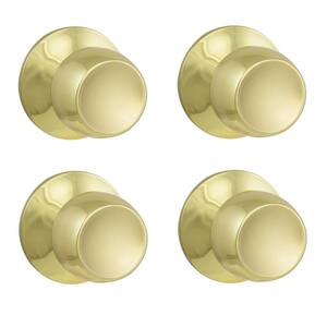 Brandywine Polished Brass Hall/Closet Door Knob Value Pack (4-Pack)
