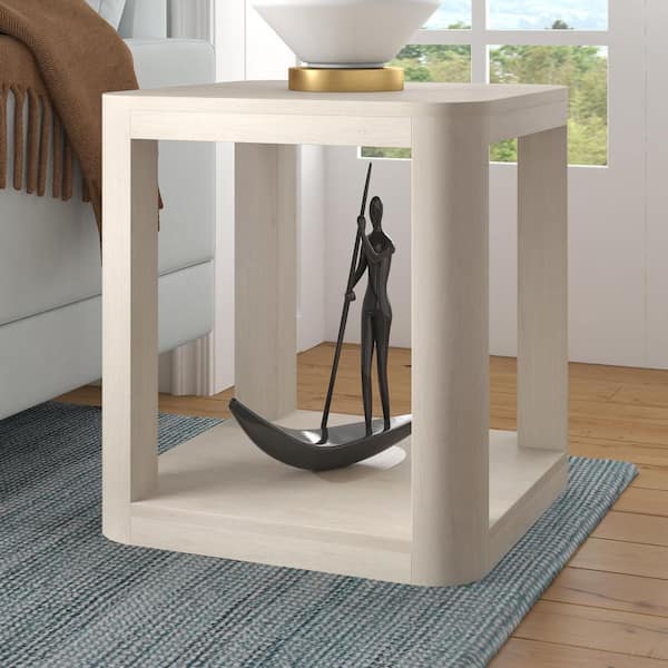 Meyer&Cross Stellan 20 in. Alder White Square MDF Top End Table