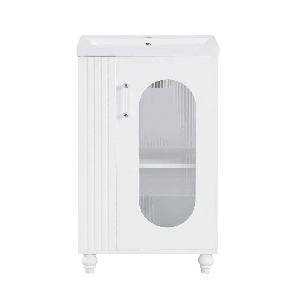 20 in. Single Sink Freestanding White Bath Vanity with White Ceramic Top price history on PriceWatchPro