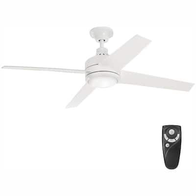 Mercer 52 in. Integrated LED Indoor White Ceiling Fan with Light Kit and Remote Control