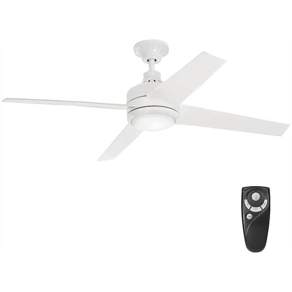 Home Decorators Collection Mercer 52 in. Integrated LED Indoor White Ceiling Fan with Light Kit and Remote Control