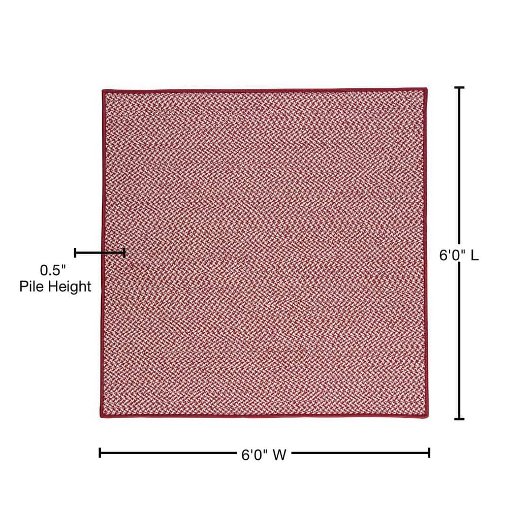 Sangria Square 6' Braided Reversible Synthetic Rug