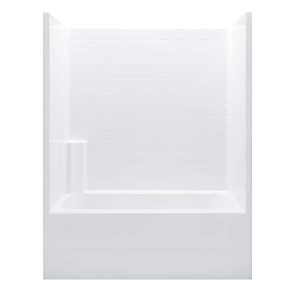 Aquatic Everyday 60 in. x 32 in. x 76 in. 1-Piece Bath and Shower Kit with Right Drain in White