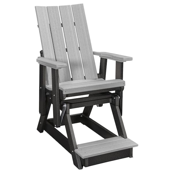 Brandon Series Black 27 in. 1 Person High Density Polyethylene Plastic Outdoor Balcony Height Glider