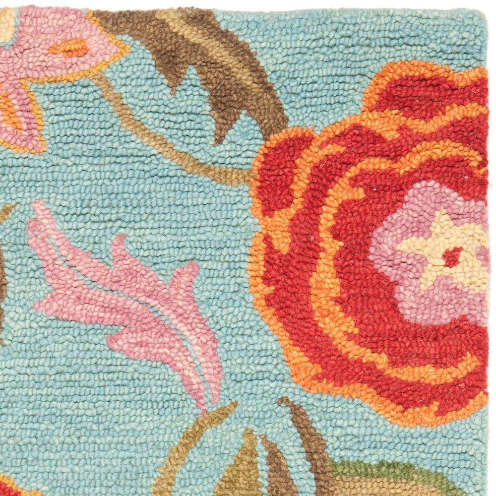 Blossom Blue Floral Hand-Tufted Wool Area Rug, 3' x 5'