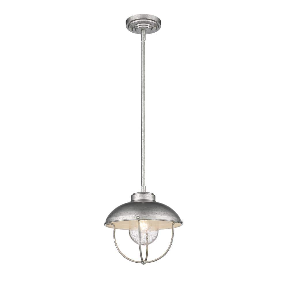 Ansel 1-Light Specialty Finishes Galvanized Outdoor Pendant with Galvanized