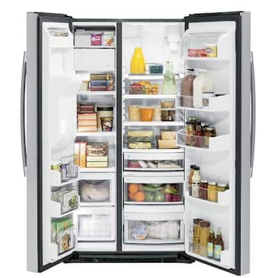 Ge Side By Side Refrigerators Refrigerators The Home Depot