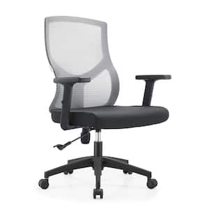 Glen Cotton Office Chair Mesh Mid-Back Computer Chair with Adjustable Height, Swivel and Tilt in Light Grey