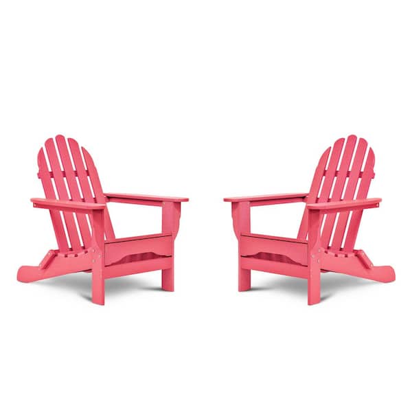 DUROGREEN Icon Pink Recycled Plastic Adirondack Chair (2-Pack)