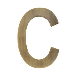 4 in. Antique Brass House Letter C