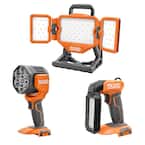 18V Cordless 3-Tool Combo Kit with Stick Light, Spotlight, and Hybrid Panel Light (Tools Only)