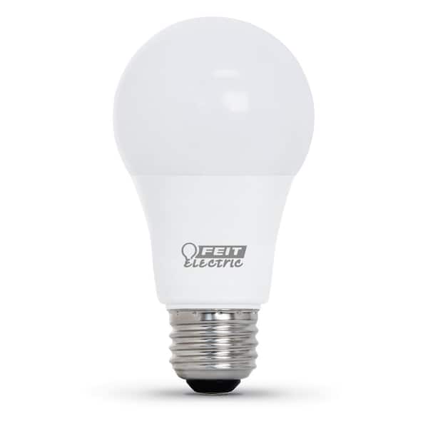 Feit Electric 60-Watt Equivalent A19 Dimmable CEC Title 20 ENERGY STAR 90+ CRI E26 Medium LED Light Bulb, Bright White 3000K (48-Pack)