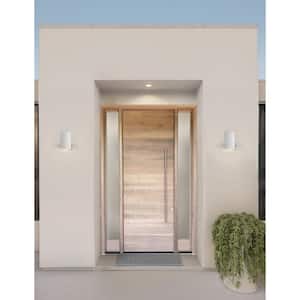 Cylinder Collection 5" White Modern Outdoor Wall Lantern Light