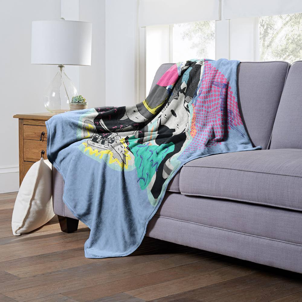Adventure Time Unlikely Besties Blue Silk Touch Throw Blanket