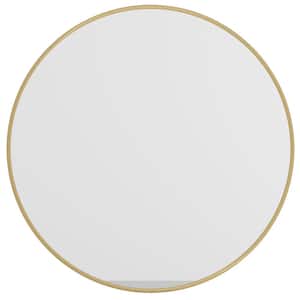 36 in. W x 36 in. H Modern Round Gold Wall Mounted Mirror