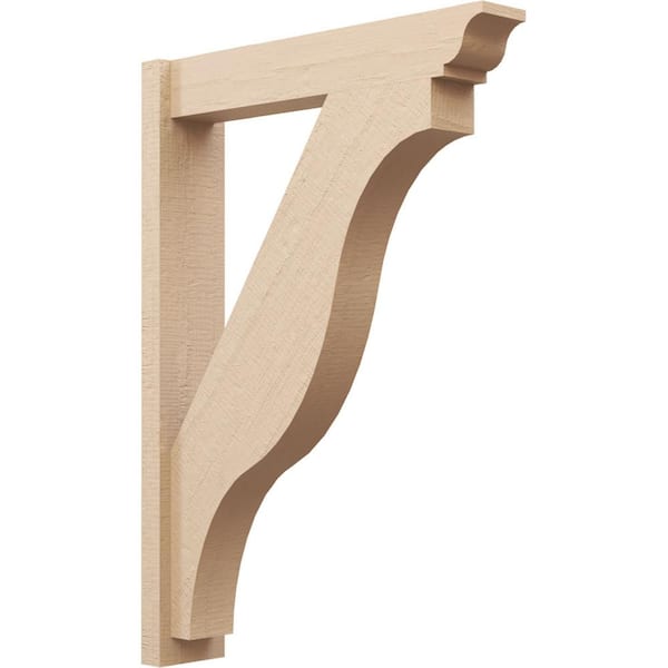 Ekena Millwork 6 in. x 42 in. x 30 in. Funston Traditional Rough Cedar Woodgrain Timberthane Polyurethane Outlooker, Primed Tan