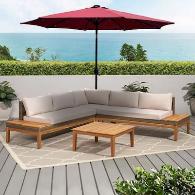 11 1 Patio Furniture Outdoors The Home Depot - Patio Furniture Sets With Umbrella Home Depot