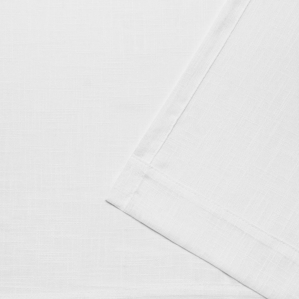Bella White Sheer Linen Look Tab Top Curtain Panels, 54"x84"
