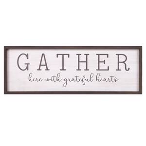Gather With Grateful Hearts Wood Decorative Sign