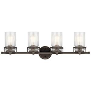 glass shades NOT included Details about   NIB Nice Bathroom 23" Bronze 4-Lite VANITY LIGHT 