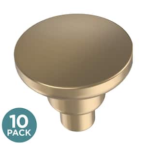 Art Deco Streamline 1-3/16 in. (30 mm) Champagne Bronze Round Cabinet Knob (10-Pack)