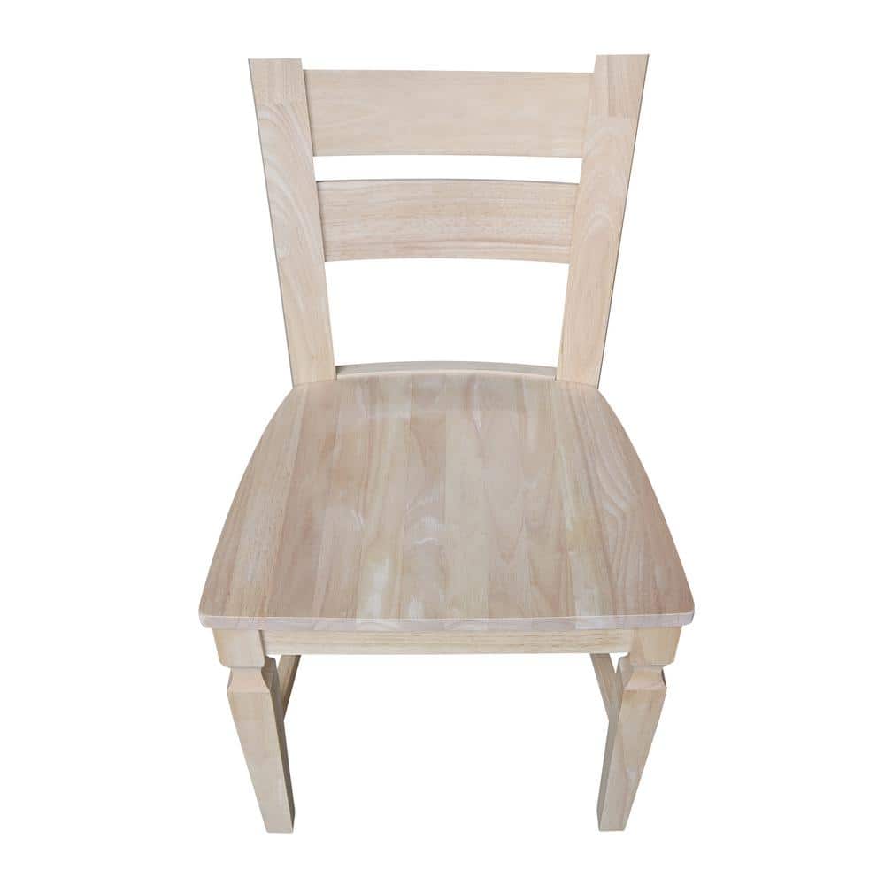 Vista Unfinished Solid Parawood High Ladderback Chair Set